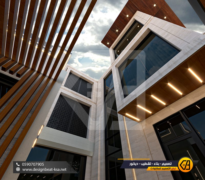 تصمي واجهة فيلا في حي العارض, المساحة 650 متر مربع