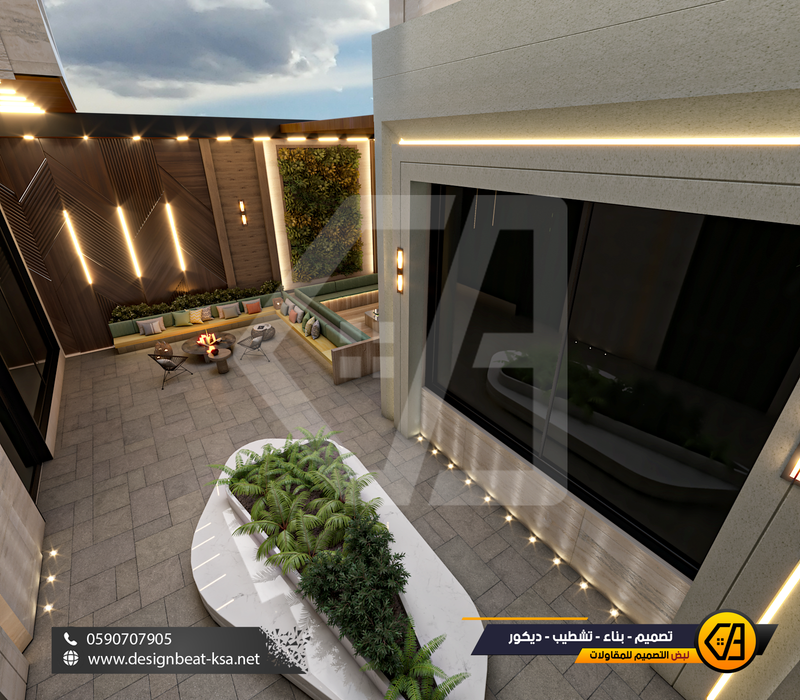 تصمي واجهة فيلا في حي العارض, المساحة 650 متر مربع