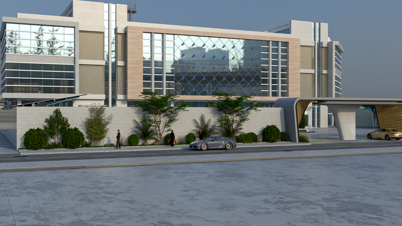 تصميم مبنى تجاري في مدينة الرياض