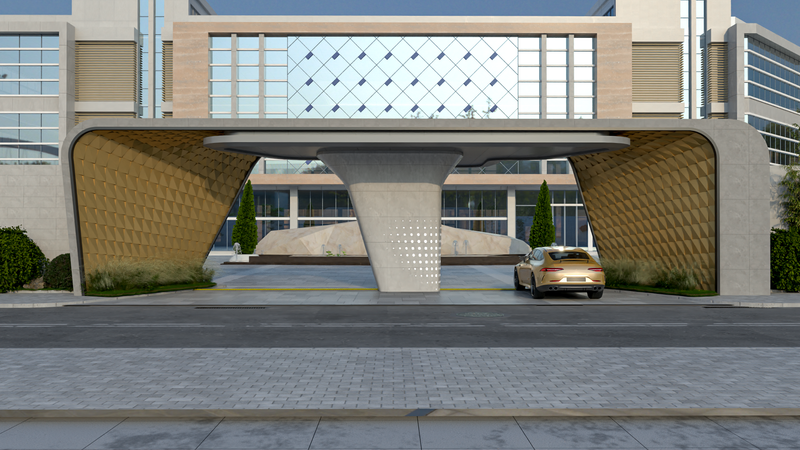 تصميم مبنى تجاري في مدينة الرياض