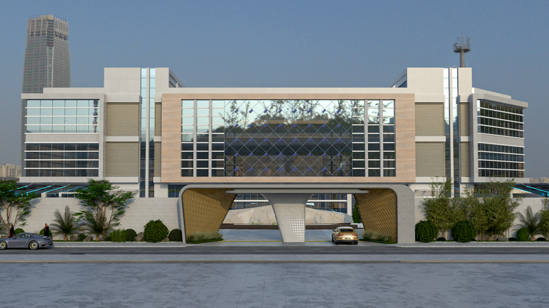 تصميم مبنى تجاري في مدينة الرياض