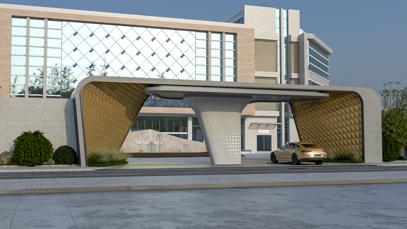 تصميم مبنى تجاري في مدينة الرياض