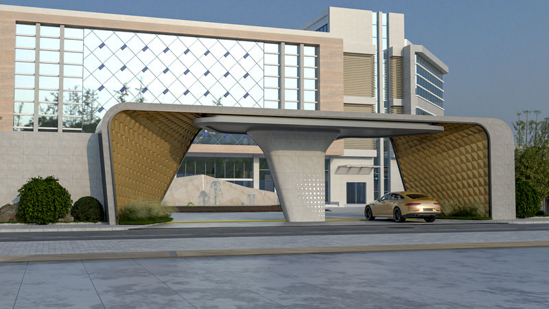 تصميم مبنى تجاري في مدينة الرياض