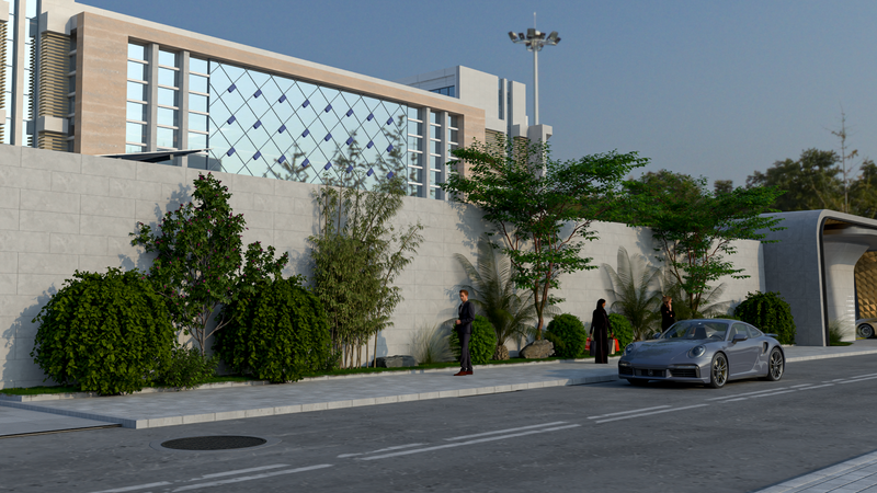 تصميم مبنى تجاري في مدينة الرياض