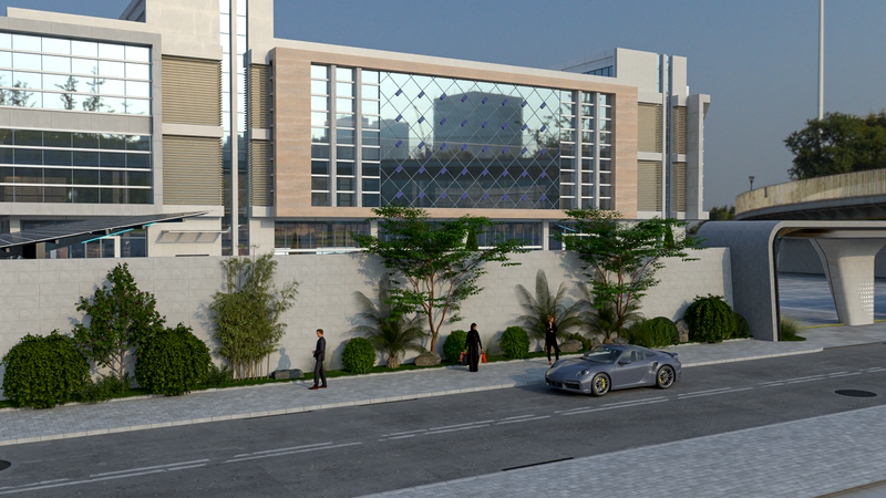 تصميم مبنى تجاري في مدينة الرياض