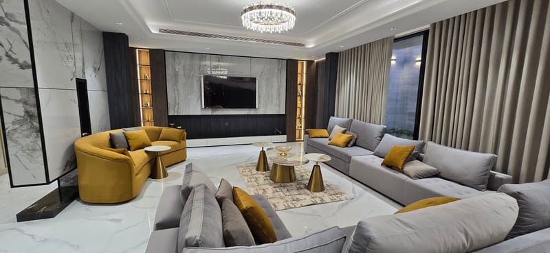 تصميم وتنفيذ فيلا في حي الصحافة على المفتاح شامل المفروشات