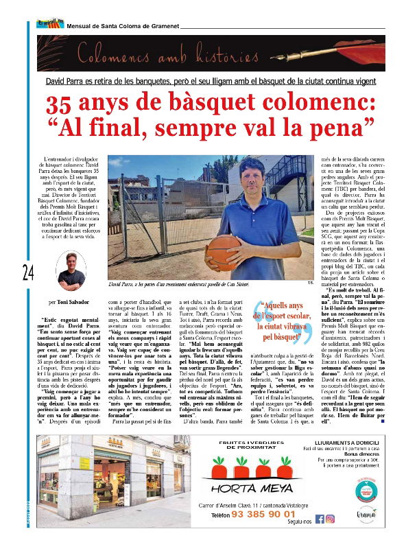 35 anys de bàsquet colomenc: “Al final, sempre val la pena”