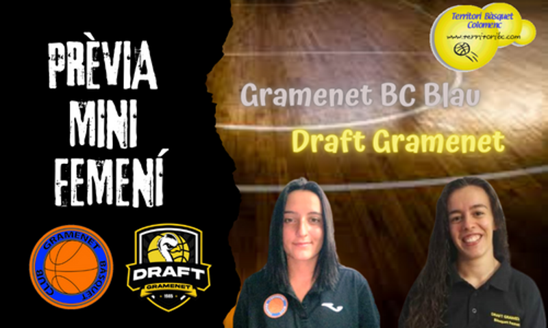 Prèvia derbi colomenc: Gramenet BC Blau – Draft Gramenet. Mini femení