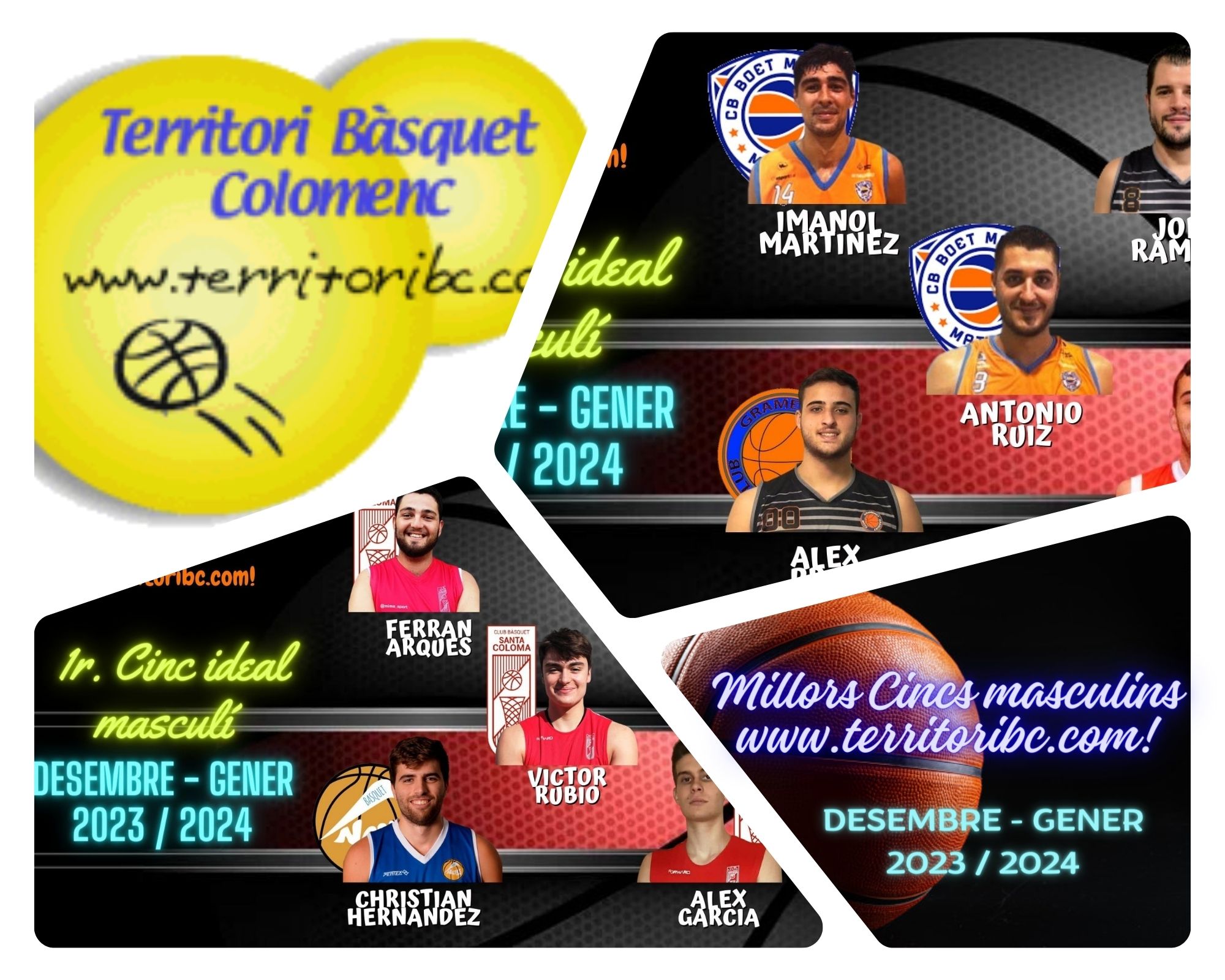 Cincs ideals masculins www.territoribc.com. Desembre-Gener 2023 / 2024