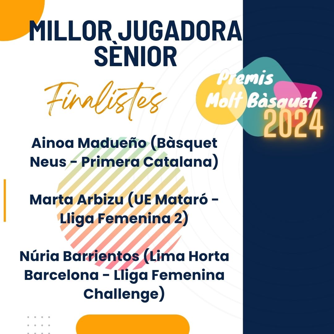 Finalistes Millor Jugadora Sènior Premis Molt Bàsquet 2024