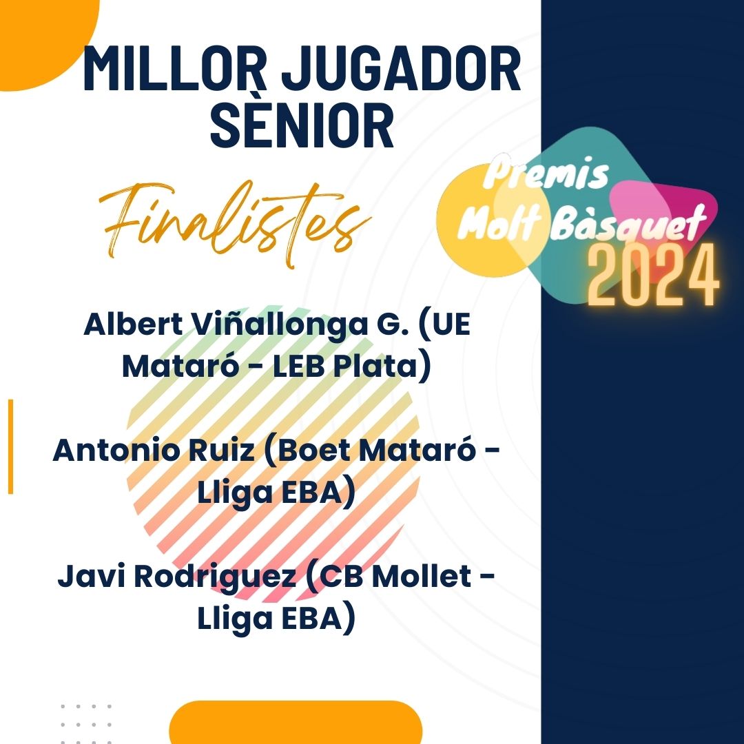 Finalistes Millor Jugador Sènior Premis Molt Bàsquet 2024