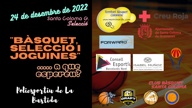 "Bàsquet, Selecció i joguines".  Recollida de joguines