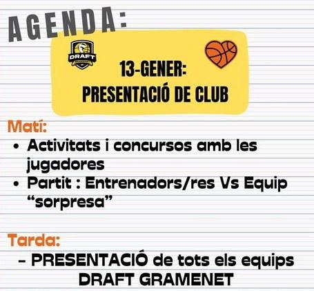 Presentació Temporada 2023-2024 Draft Gramenet