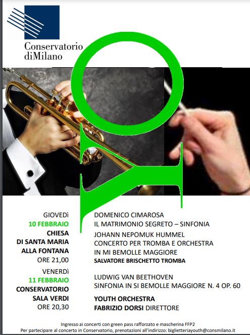 CONCERTO DELLA YOUTH ORCHESTRA DEL CONSERVATORIO G.VERDI DI MILANO - Direttore FABRIZIO DORSI