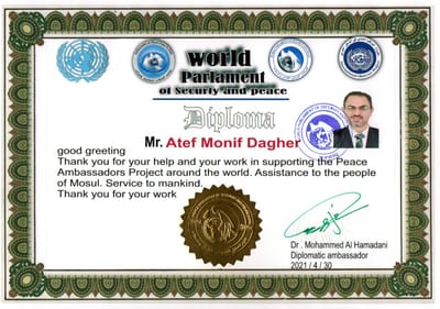 With appreciation and distinction with honors, Dr. Muhammad Al-Hamdani honored Mr. Atef Munif Dagher, director of the Silla Financial Consulting Company branch in Dubai.