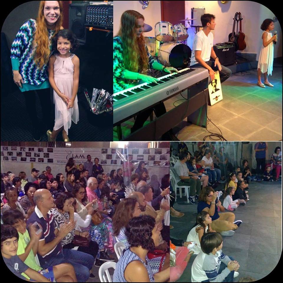 Roseane Garcia em apresentações com seus alunos pela ELAM - Escola Livre de Aprendizagem Musical