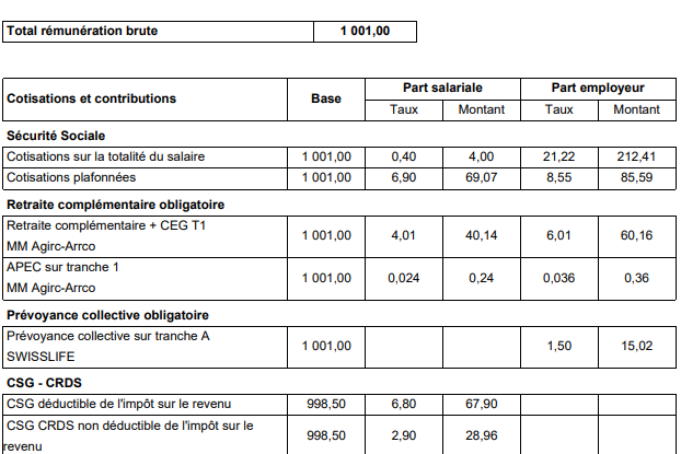 FICHE DE PAIE GRATUITE