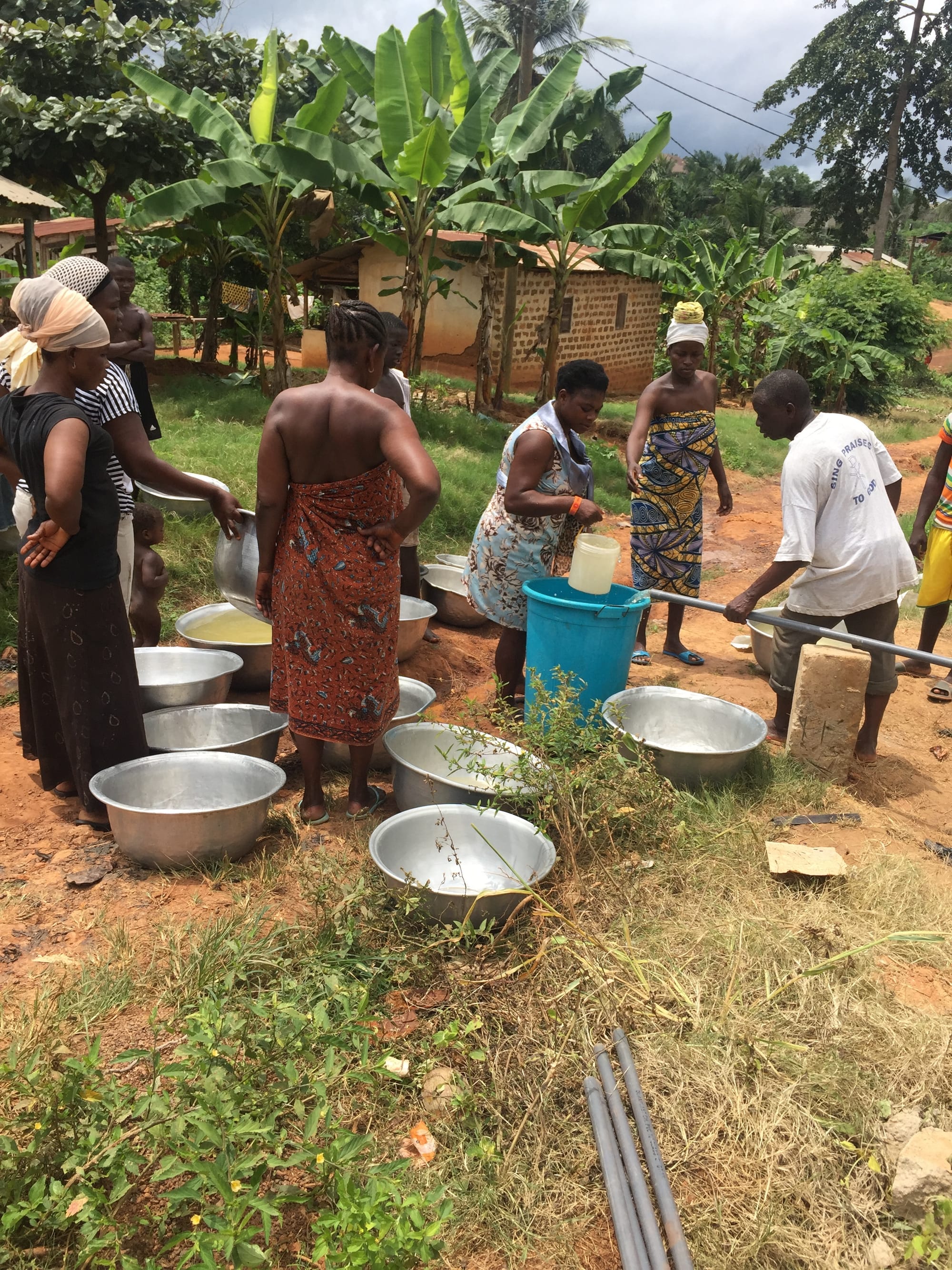 Solar water pump installed in a community
