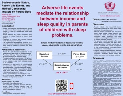 Adverse life events mediate the relationship between income and sleep quality in parents of children with sleep problems.
