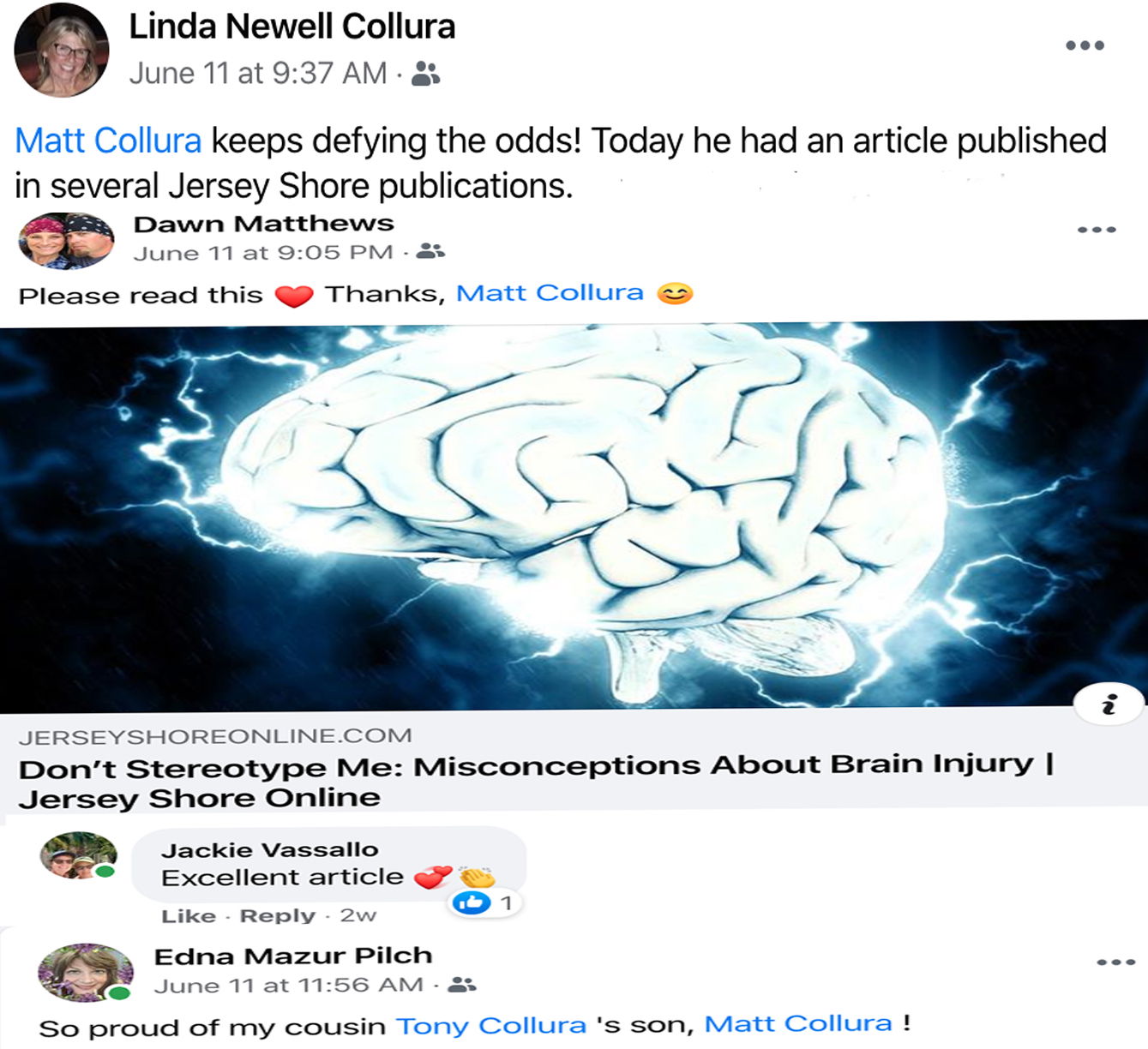 praise for his newspaper article