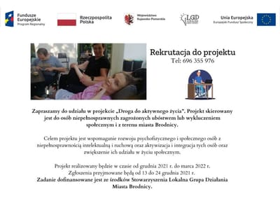 Droga do aktywnego życia sfinansowano ze środków LGD miasta Brodnicy