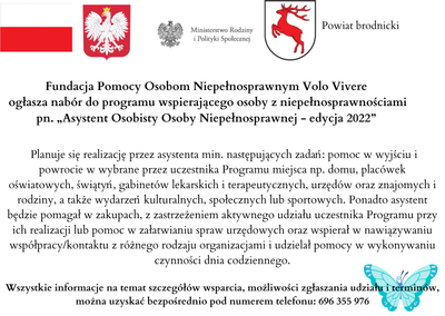ASYSTENT OSOBISTY OSOBY NIEPEŁNOSPRAWNEJ - 2022