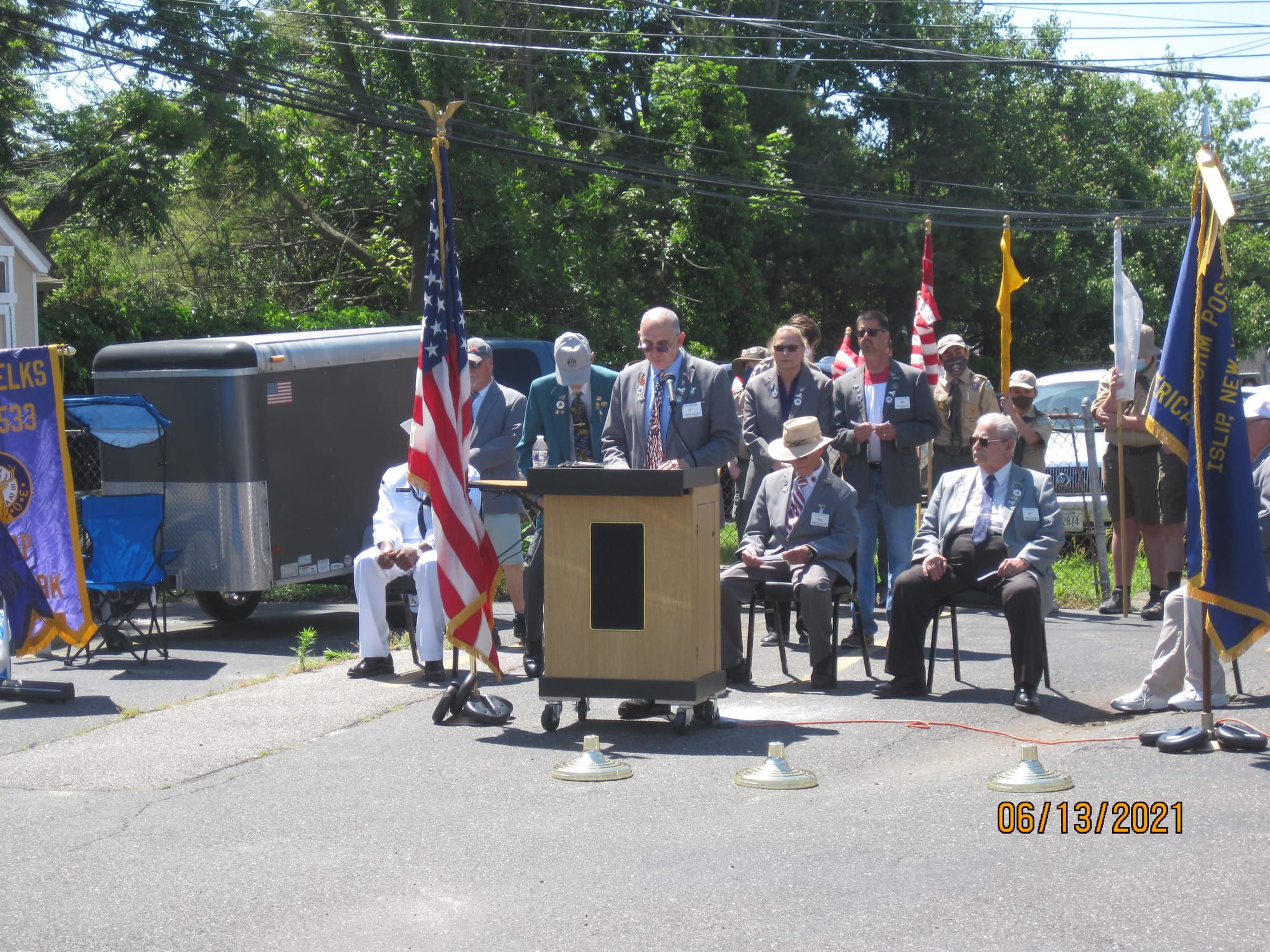 Elks Leader Addressing the Crowd