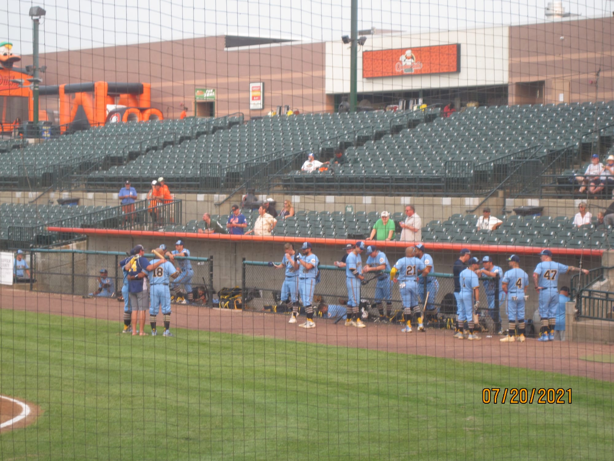 NYPD players in their dugout