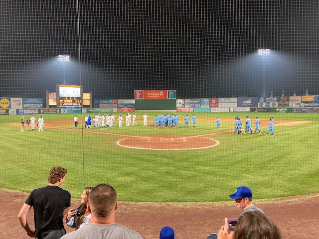 Game over, after 8 innings and 17-0 score