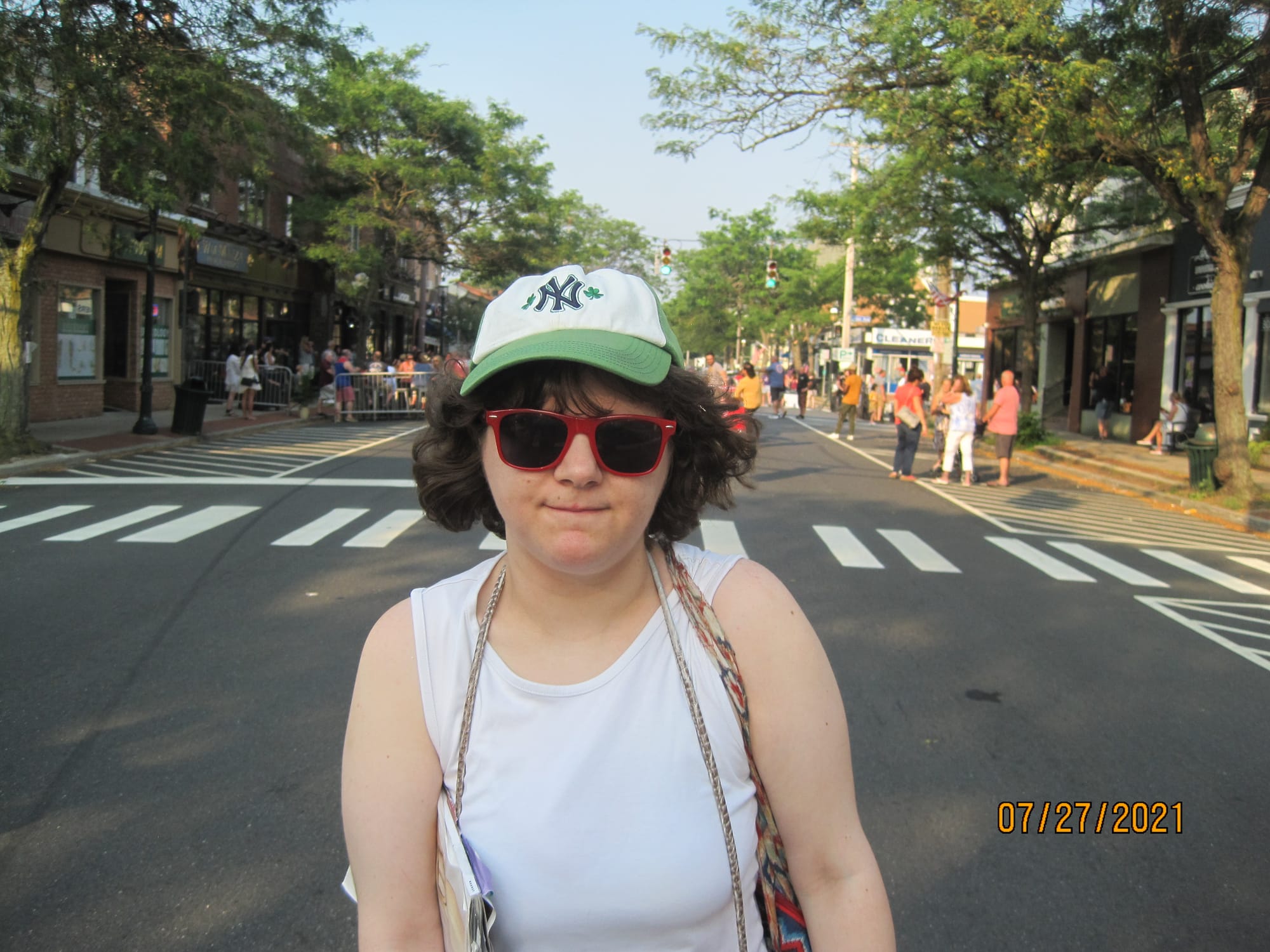 Eileen on Main Street for the Block Party