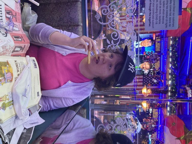 Enjoying some French fries at Oconee