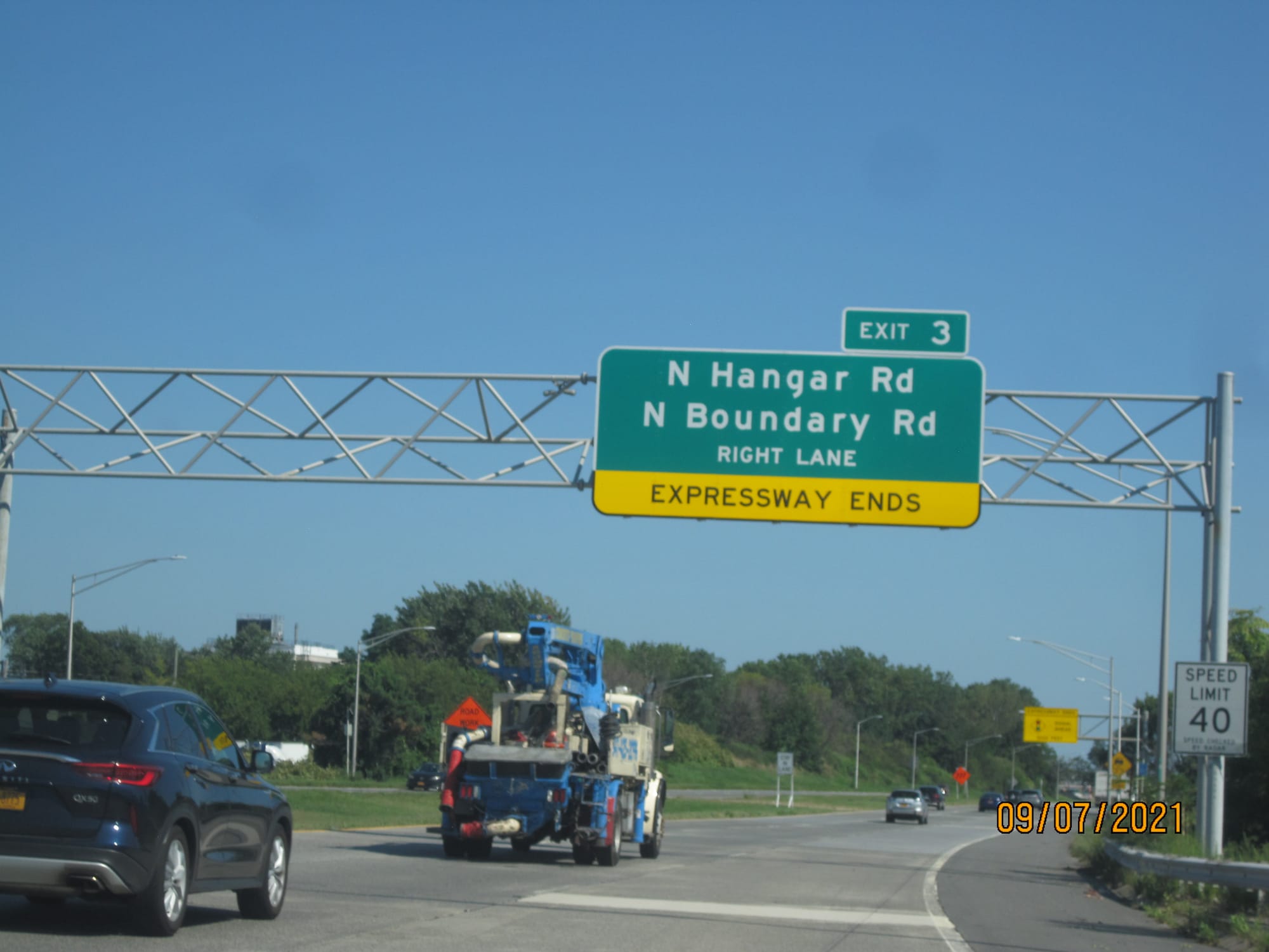 Exiting the airport grounds