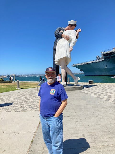 by the sailor & nurse statue in SD Harbor