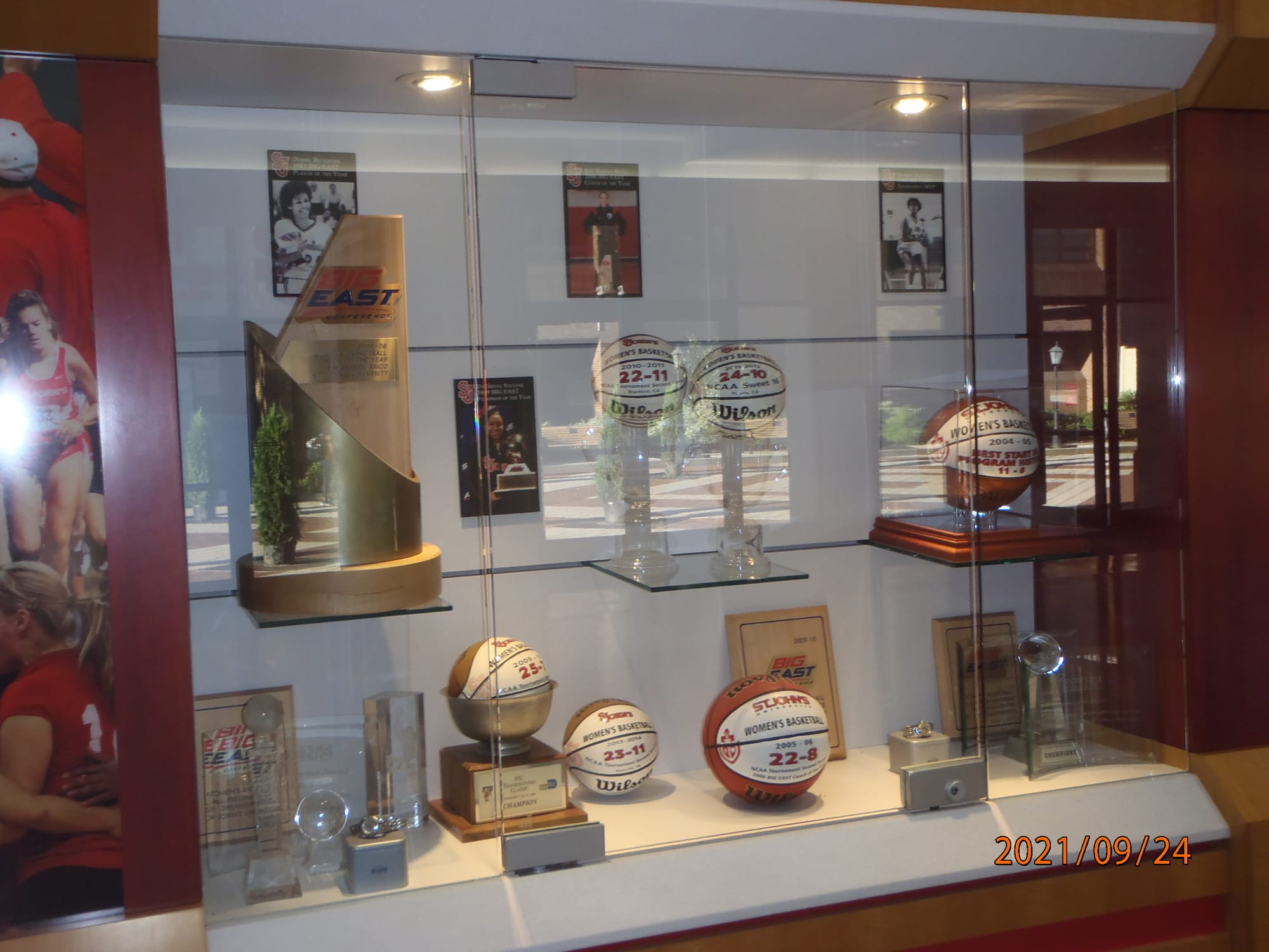 Some displays in the Carnesecca Arena foyer