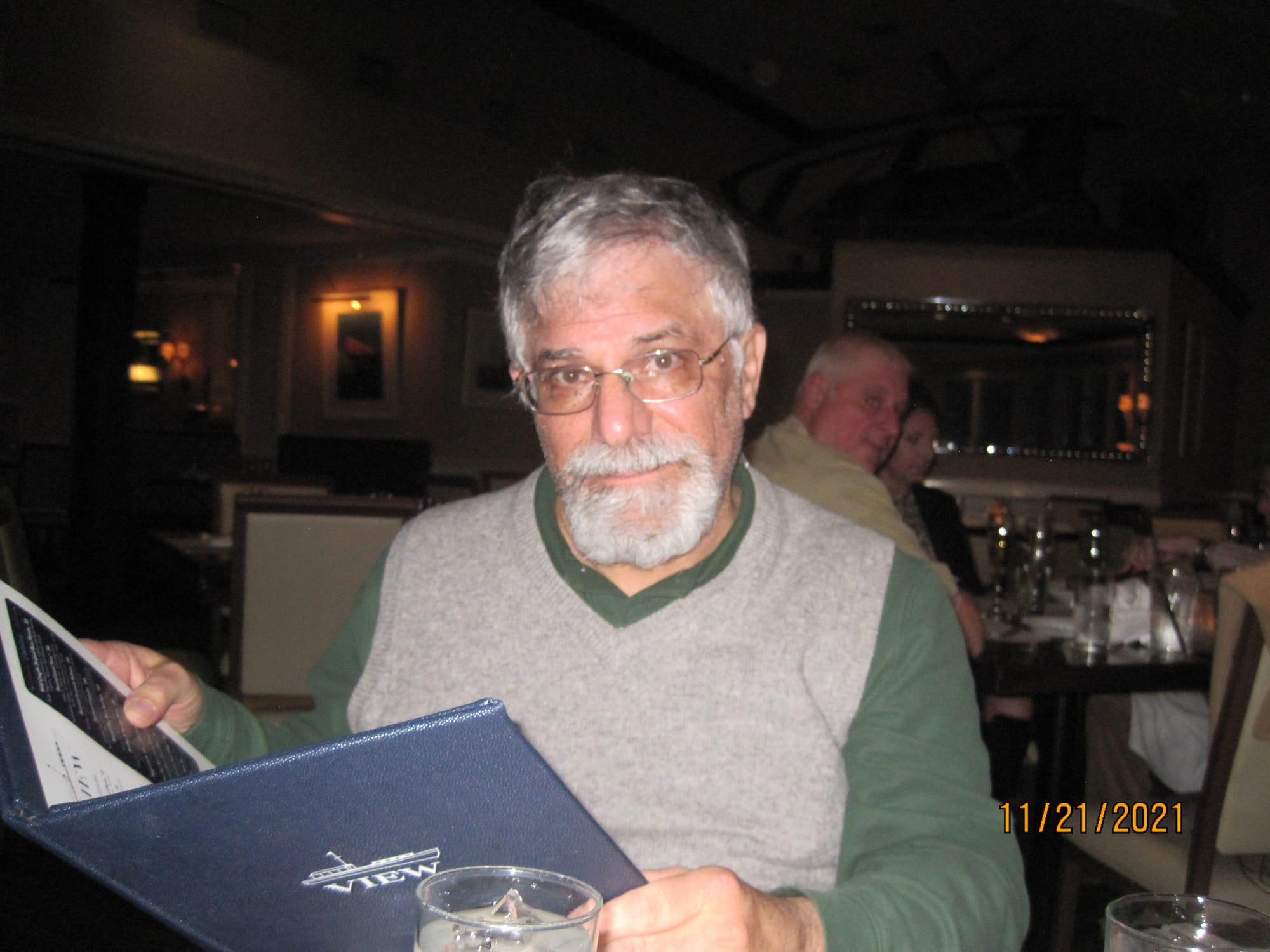 Me studying the menu at the View