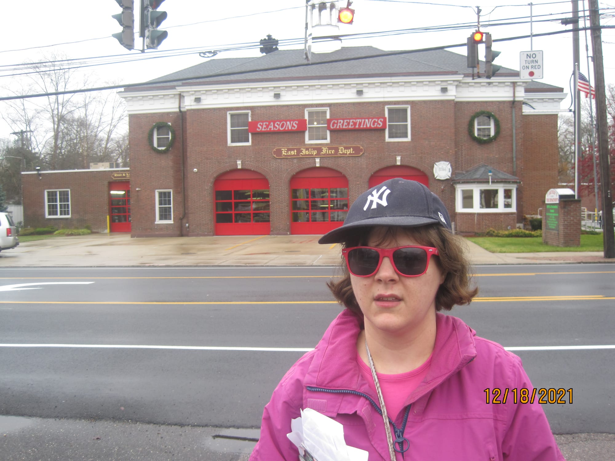 Walking past East Islip Fire Department