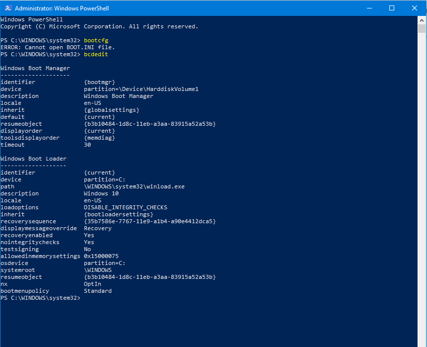 CDM PROMPTS-BOOT CONFIGURATION