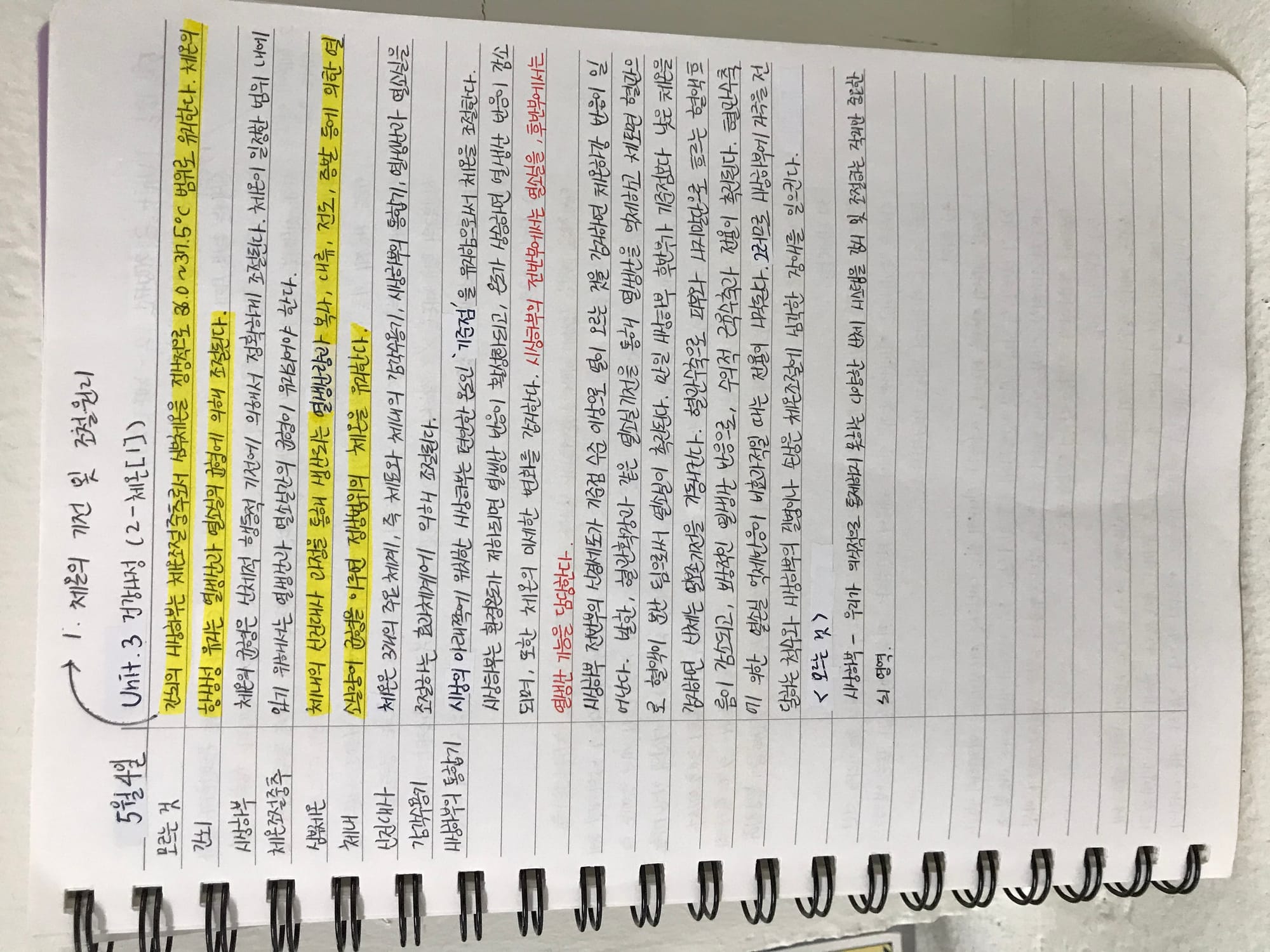 기본간호학 학습 내용을 적용한 노트