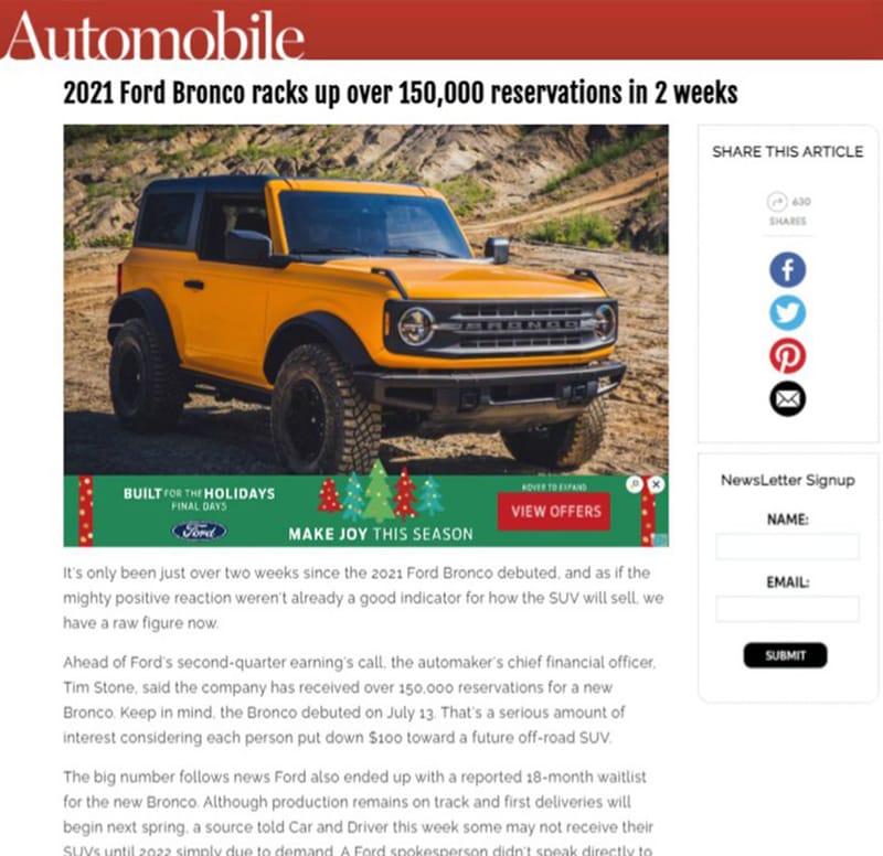 InFrame contextual advertising