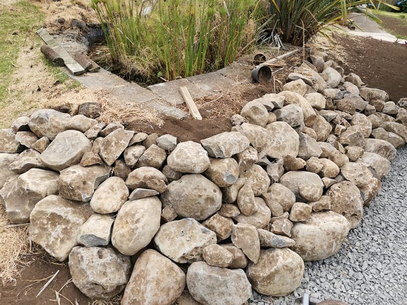 Volcanic Rock Retaining Walls