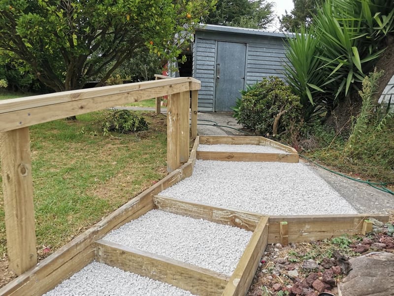 White Limechip Retained Stairs