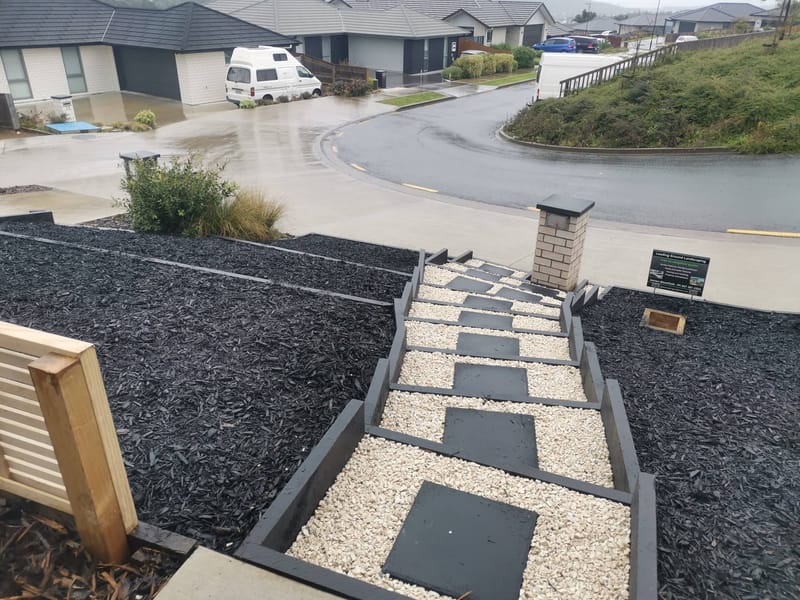 Paved and Lime Chip Built in Stairway
