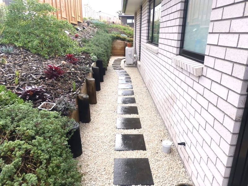 New Charcoal Paved Pathway With Lime Chip