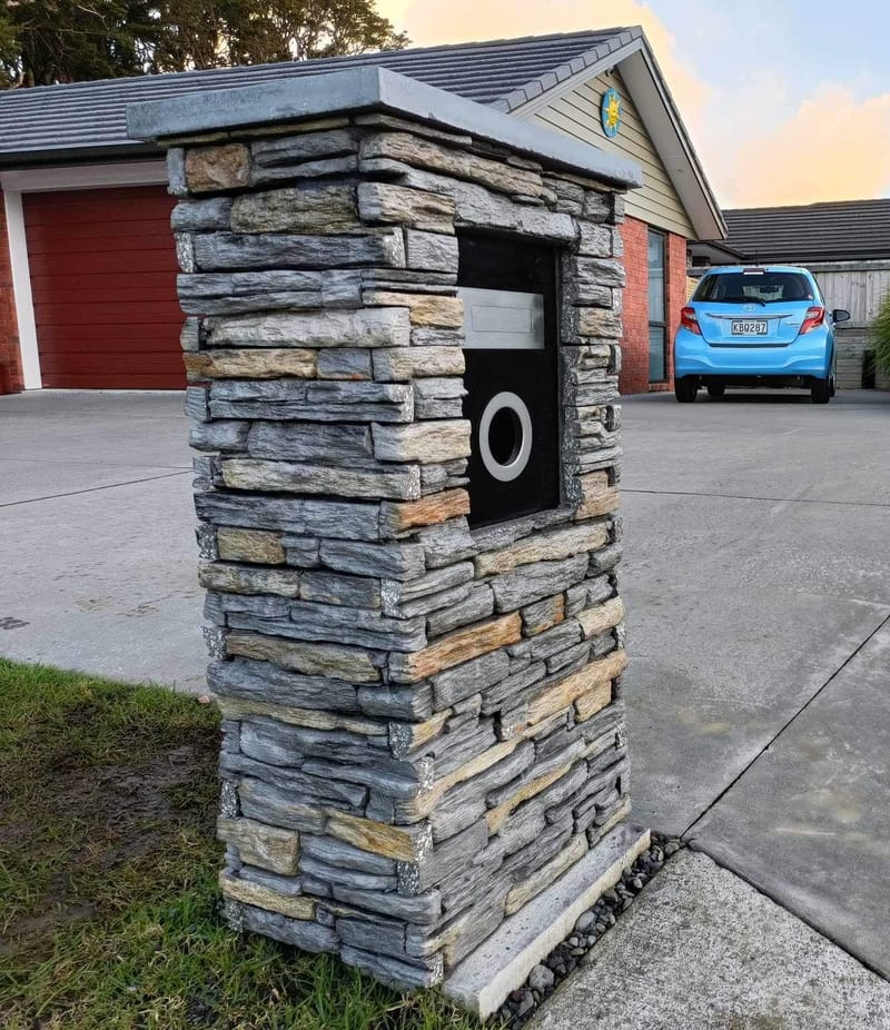 Schist Veneer Custom Built Letterbox