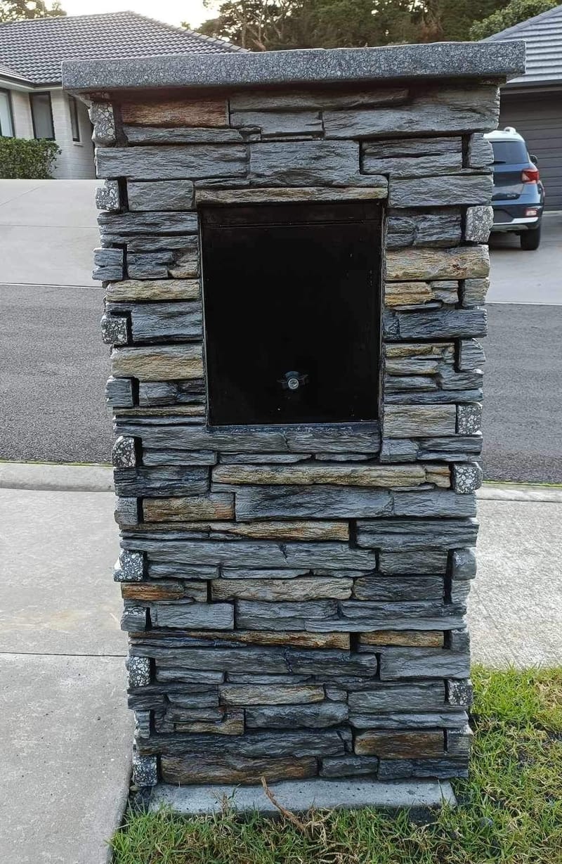 Schist Veneer Custom Built Letterbox