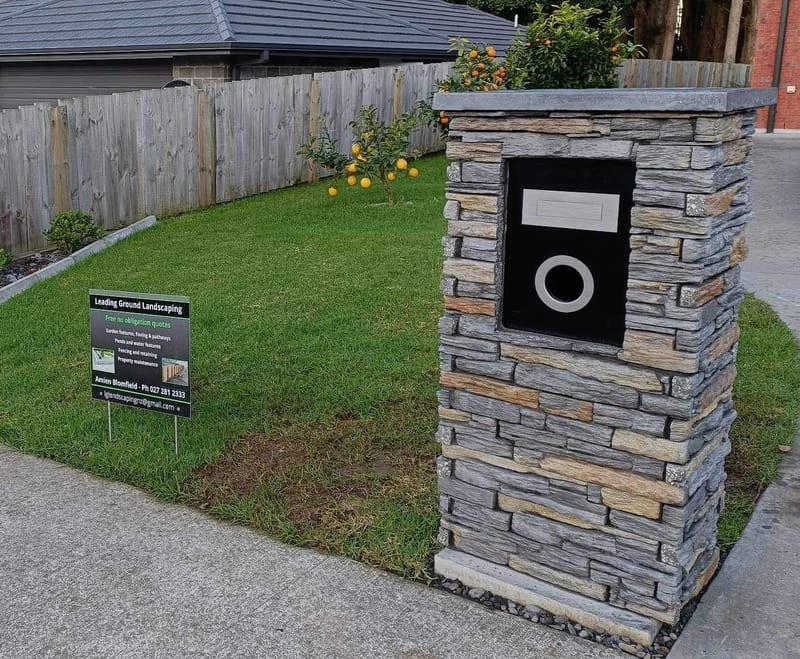 Schist Veneer Custom Built Letterbox
