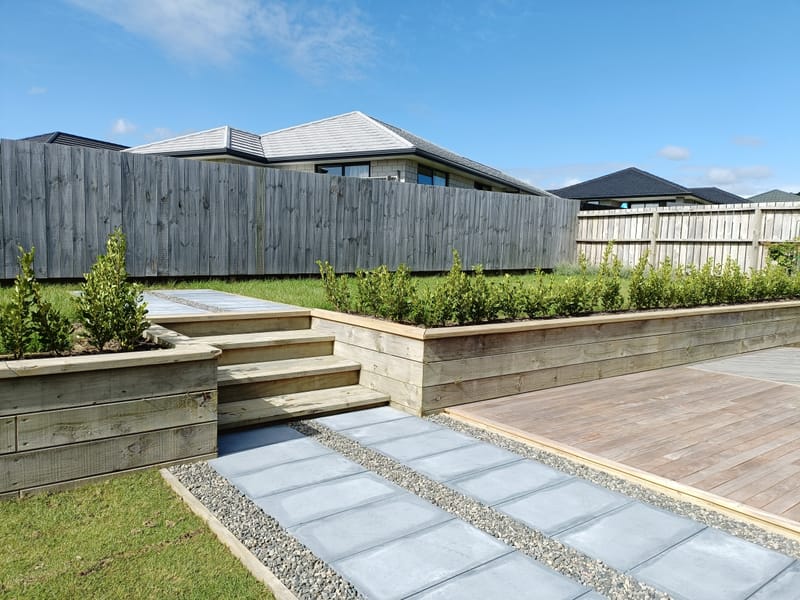 Timber and Paved PAthway and Steps