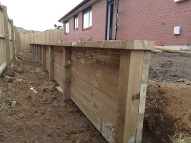 Large Timber Retaining Wall