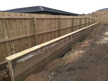 Large Timber Retaining Wall