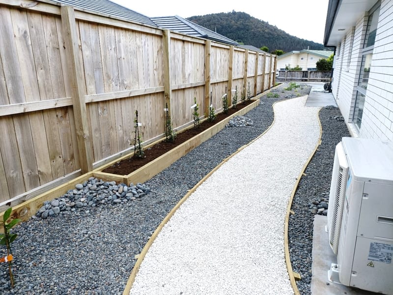 White Limechip Pathway With Grey Pebbles